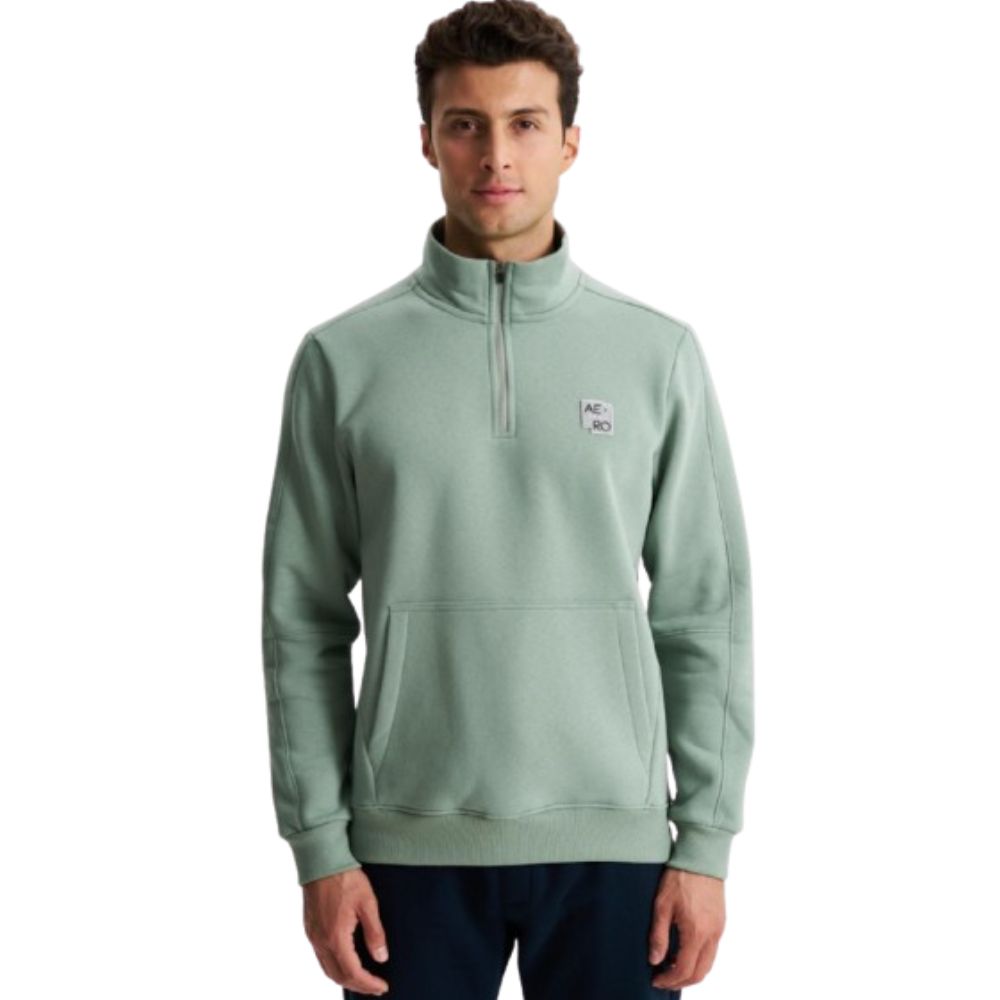 ARMA MINT GREEN MEN STYLIZED NECK SWEATSHIRT